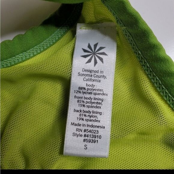 ATHLETA SWIM PAVITRA GREEN BLACK YELLOW BROWN earth power Y TANK TOP S small - Picture 5 of 8